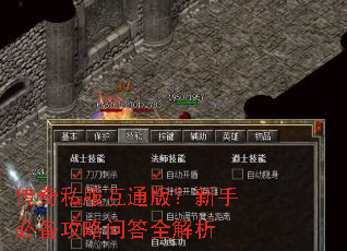 传奇私服互通版?新手必备攻略问答全解析 传奇私服互通版?新手必备攻略问答全解析