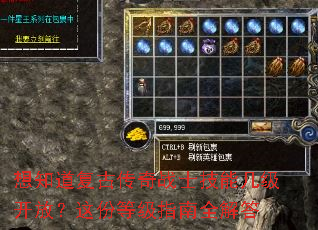 想知道复古传奇战士技能几级开放?这份等级指南全解答 想知道复古传奇战士技能几级开放?这份等级指南全解答