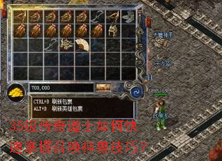 35级传奇道士如何快速掌握召唤神兽技巧? 35级传奇道士如何快速掌握召唤神兽技巧?