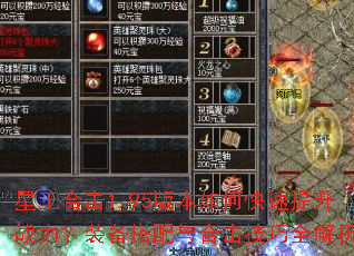 星王合击1.95版本如何快速提升战力?装备搭配与合击技巧全解析 星王合击1.95版本如何快速提升战力?装备搭配与合击技巧全解析